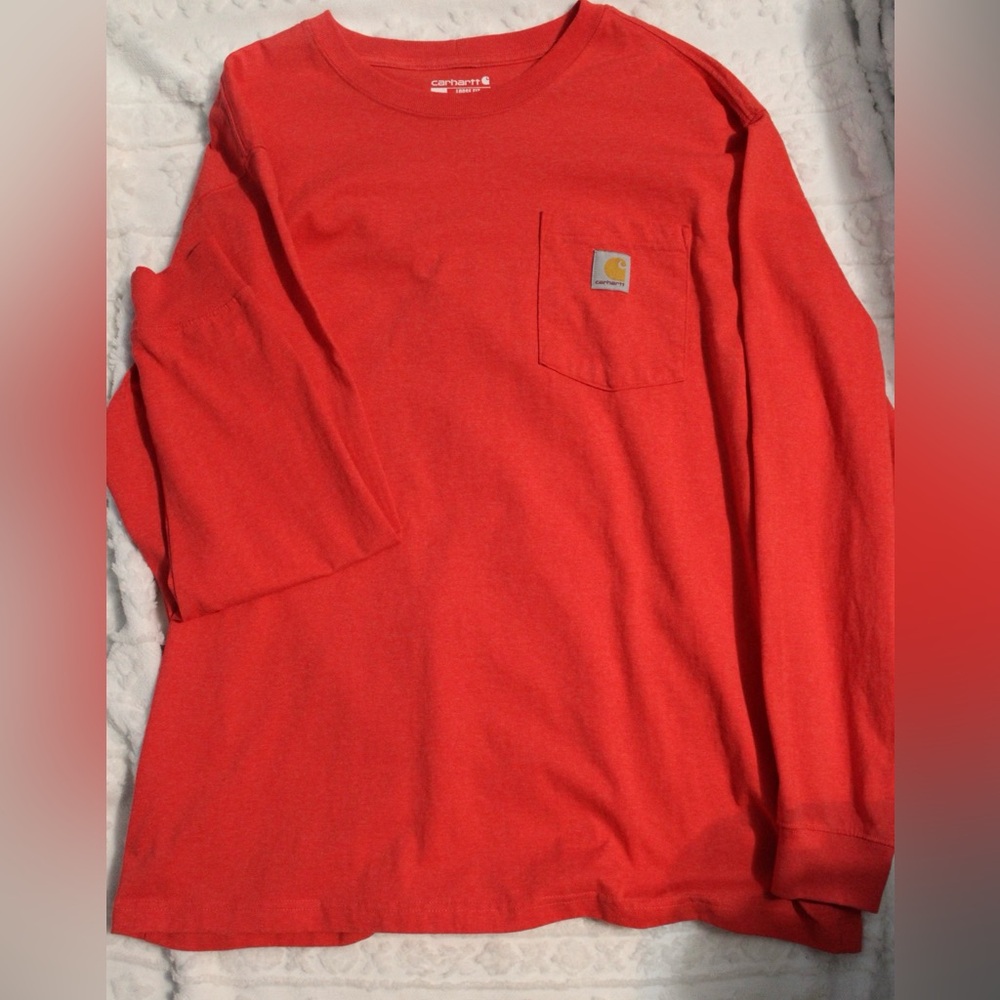 Carhartt Men's Bright Red Long Sleeve Tee